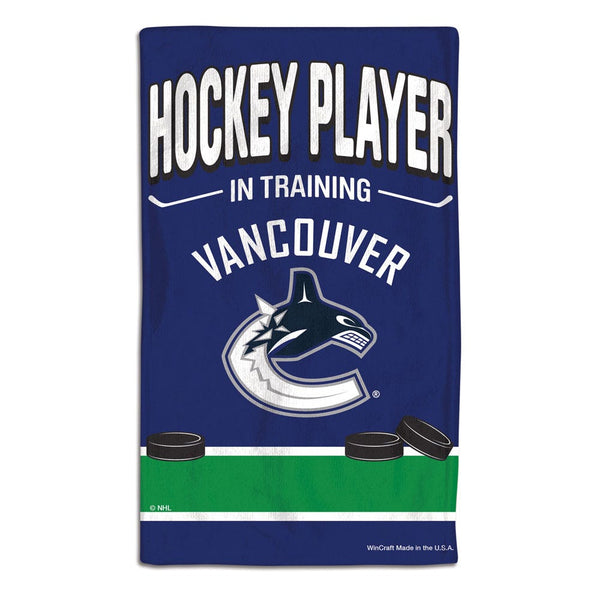 Vancouver Canucks HOCKEY PLAYER IN TRAINING Burp Cloth 10" x 17"