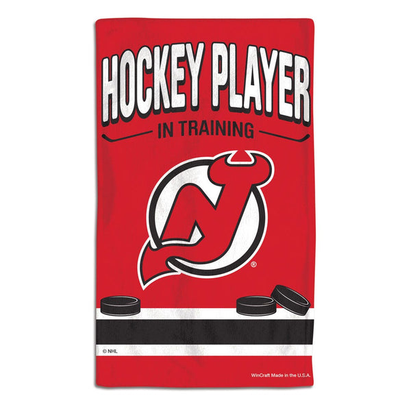 New Jersey Devils HOCKEY PLAYER IN TRAINING Burp Cloth 10" x 17"