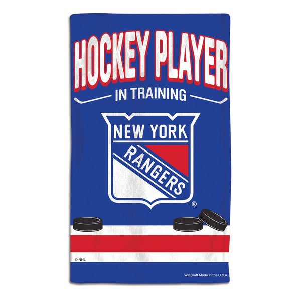 New York Rangers HOCKEY PLAYER IN TRAINING Burp Cloth 10" x 17"