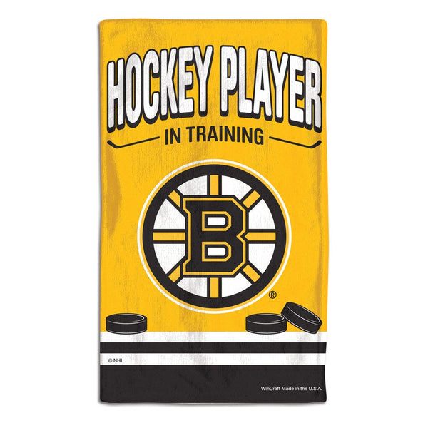 Boston Bruins HOCKEY PLAYER IN TRAINING Burp Cloth 10" x 17"