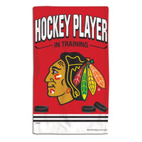 Chicago Blackhawks Hockey Player in Training Burp Cloth 10" x 17"