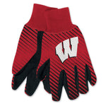 Wholesale-Wisconsin Badgers Adult Two Tone Gloves