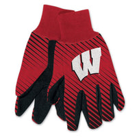 Wholesale-Wisconsin Badgers Adult Two Tone Gloves