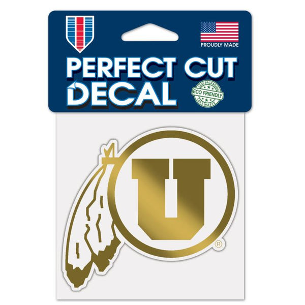 Wholesale-Utah Utes GOLD Decal Metallic 4" x 4"