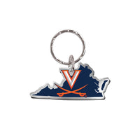 Virginia Cavaliers STATE SHAPE Keychain Freeform