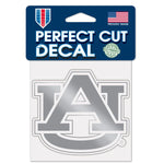 Wholesale-Auburn Tigers SILVER Decal Metallic 4" x 4"