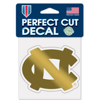 Wholesale-North Carolina Tar Heels GOLD Decal Metallic 4" x 4"