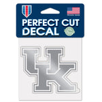 Wholesale-Kentucky Wildcats SILVER Decal Metallic 4" x 4"