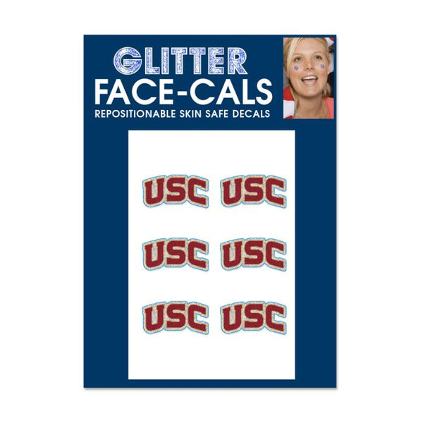 Wholesale-USC Trojans Glitter Tattoo 6 Pack