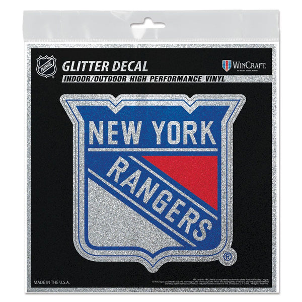 New York Rangers Decal Glitter 6" x 6"