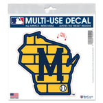 Milwaukee Brewers State Shaped All Surface Decal 6" x 6"