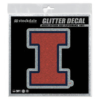 Illinois Fighting Illini Decal Glitter 6" x 6"