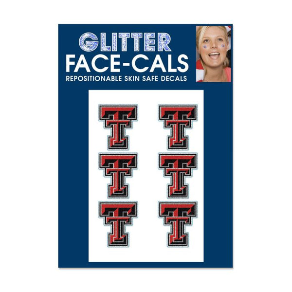 Wholesale-Texas Tech Red Raiders Glitter Tattoo 6 Pack