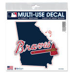 Atlanta Braves state shape All Surface Decal 6" x 6"