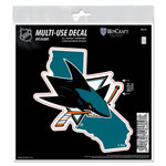 San Jose Sharks state shape All Surface Decal 6" x 6"