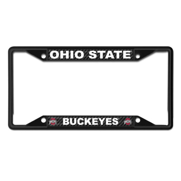 Wholesale-Ohio State Buckeyes BLACK FRAME/CARBON Lic Plt Frame S/S