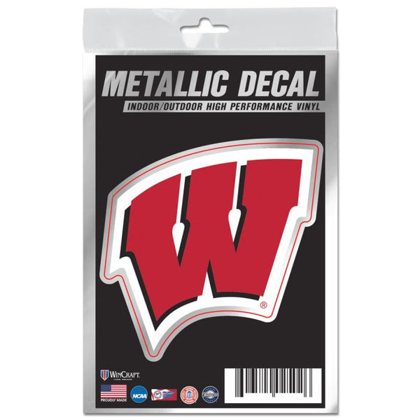 Wholesale-Wisconsin Badgers Decal Metallic 3" x 5"