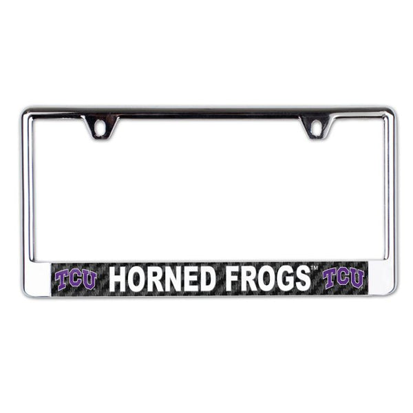 Wholesale-TCU Horned Frogs Lic Plate Frame B/O Printed