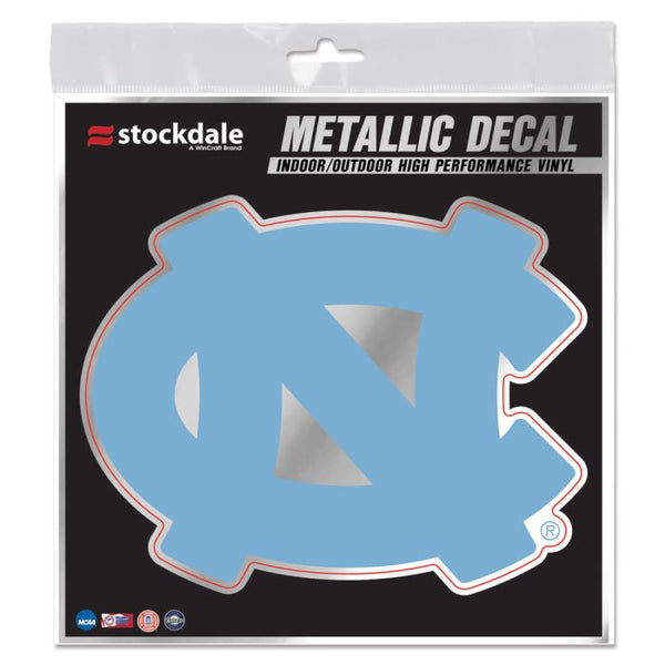 Wholesale-North Carolina Tar Heels Decal Metallic 6" x 6"