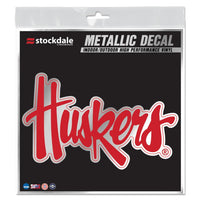 Wholesale-Nebraska Cornhuskers Decal Metallic 6" x 6"