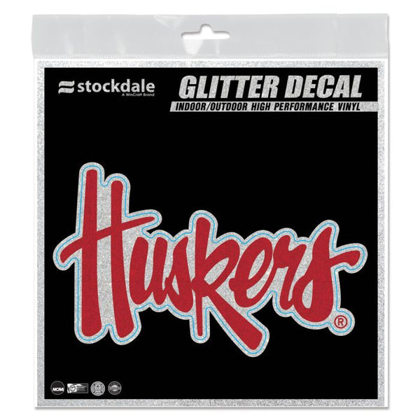 Wholesale-Nebraska Cornhuskers Decal Glitter 6" x 6"