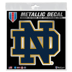 Wholesale-Notre Dame Fighting Irish INTERLOCKING ND Decal Metallic 6" x 6"
