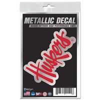 Wholesale-Nebraska Cornhuskers Decal Metallic 3" x 5"