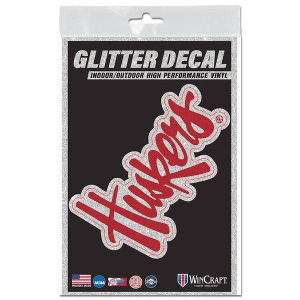 Wholesale-Nebraska Cornhuskers Decal Glitter 3" x 5"