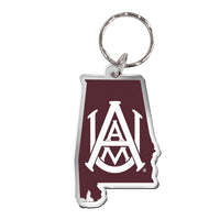 Alabama A&M Bulldogs STATE SHAPE Keychain Freeform