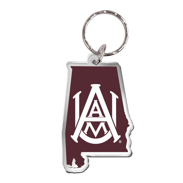 Alabama A&M Bulldogs STATE SHAPE Keychain Freeform
