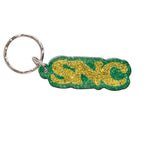Wholesale-ACRYLIC LETTER GLITTER KEY RING Keychain w/Letters