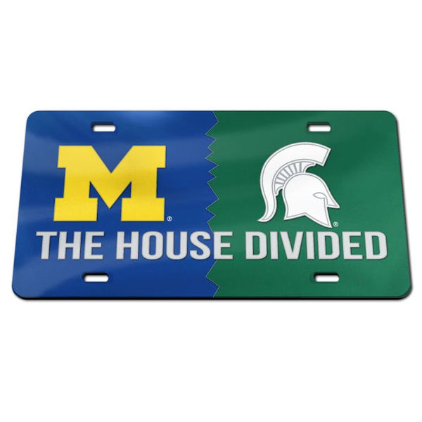 Wholesale-Michigan Wolverines / Michigan State Spartans Specialty Acrylic License Plate NCAA Rivalry