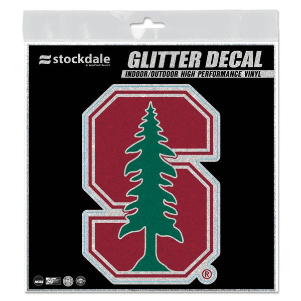 Wholesale-Stanford Cardinal Decal Glitter 6" x 6"