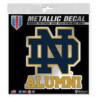 Wholesale-Notre Dame Fighting Irish N/D ALUMNI Decal Metallic 6" x 6"