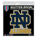 Wholesale-Notre Dame Fighting Irish N/D ALUMNI Decal Glitter 6" x 6"