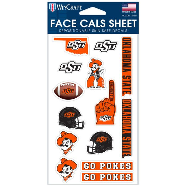 Wholesale-Oklahoma State Cowboys Face Cals 4" x 7"