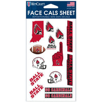 Wholesale-Ball State Cardinals Face Cals 4" x 7"