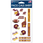 Wholesale-Central Michigan Chippewas Face Cals 4" x 7"