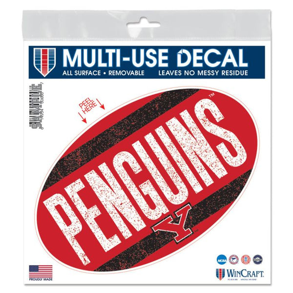 Wholesale-Youngstown State Penguins VINT OVAL All Surface Decal 6" x 6"