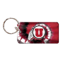 Wholesale-Utah Utes tie dye Keychain Rectangle