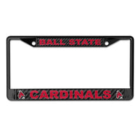 Wholesale-Ball State Cardinals CARBON Lic Plt Frame S/L Printed