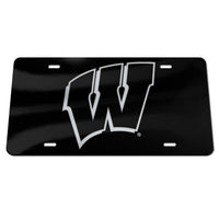 Wholesale-Wisconsin Badgers BLACKOUT Specialty Acrylic License Plate