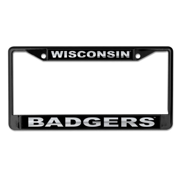 Wholesale-Wisconsin Badgers BLACKOUT Lic Plt Frame S/L Printed