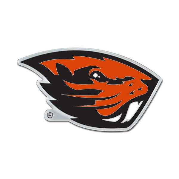 Wholesale-Oregon State Beavers Colored Chrome Free Form Auto Emblem