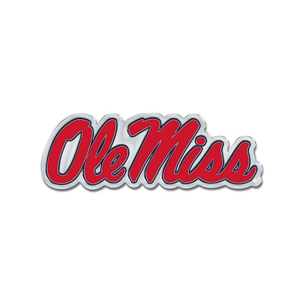 Wholesale-Ole Miss Rebels Colored Chrome Free Form Auto Emblem