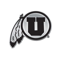 Wholesale-Utah Utes Chrome Free Form Auto Emblem