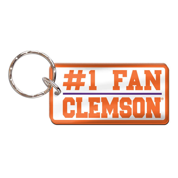 Clemson Tigers #1 FAN Keychain Rectangle