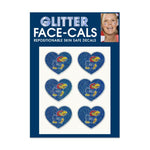 Wholesale-Kansas Jayhawks HEART SHAPED Glitter Tattoo 6 Pack