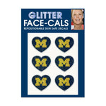 Wholesale-Michigan Wolverines HEART SHAPED Glitter Tattoo 6 Pack