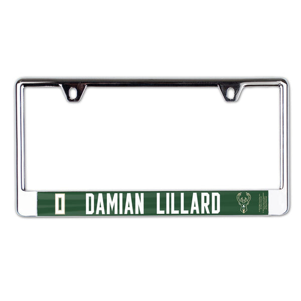 Milwaukee Bucks Lic Plate Frame B/O Printed Damian Lillard